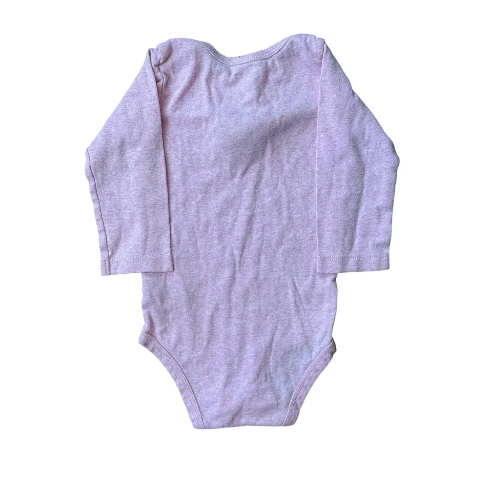 Carter's VTG embroiderwd Bodysuit girls 12 Months Pink Long Sleeve Pointelle